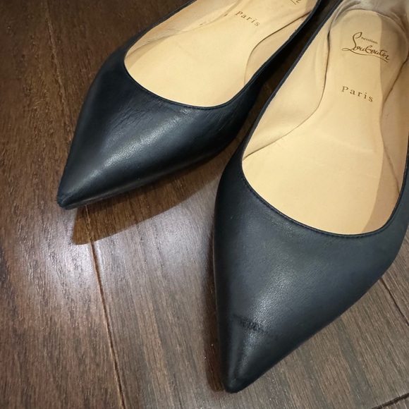 Christian Louboutin Ballalla Leather Point-toe Flats Black - Picture 6 of 8